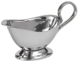 APS 40204 hochwertige Edelstahl-Sauciere, Weihnachtsessen, Braten-/ Dessertsoße, Tafelgeschirr, für 0,125 l, 16 x 7,5 cm, H: 9 cm