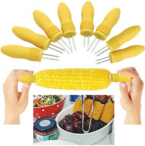 Buystarget 8x Corn Skewers Stainless Steel Sweetcorn On The Cob Holder BBQ Prongs Forks