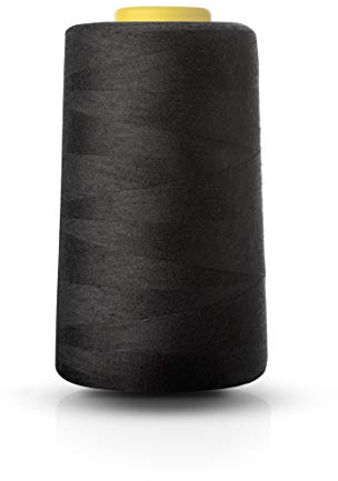 Realm Single Overlocking Sewing Machine Polyester Thread 5000 Yards Cones White Black Natural Navy Red (Black)