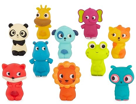 B. toys - Pinky Pals Crew - 10 Fingerpuppen - Tierische Fingerpuppen - Fuchs, Panda, Nilpferd, Giraffe, Hund - Löwe, Katze, Frosch, Elefant, Eule - 10 Monate +