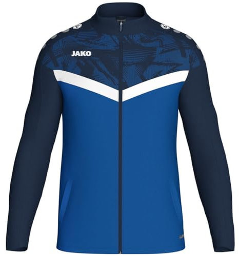 JAKO ICONIC Unisex Polyesterjacke Gr. M Royal/Marine - Atmungsaktive Trainingsjacke Herren und Damen im modernen Design, 100% recyceltes Polyester