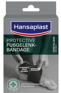 Hansaplast Protective verstellbare Fußgelenk-Bandage, Sprunggelenkbandage stabilisiert & entlastet das Gelenk, Knöchelbandage für rechtes & linkes Fußgelenk fördert die Regeneration, Unisex