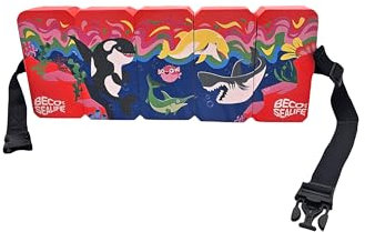 BECO Schwimmgürtel Kinder 3-6 Jahre, einstellbare Schwimmhilfe für Kinder mit 5 Blockelementen & Sicherheitsverschluss, Schwimmtrainer geeignet für 19-30 kg, Farbe: Rot