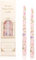 Dinner Candles, 25cm Taper Prints Decorative Household Candles, Burning Time of 6 Hours Non Drip Long Non Scented Afternoon Tea Candlesticks Table Home Party Decor (Light Pink)