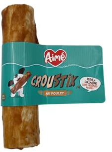 Aimé - Stick à Macher - Friandise pour Chien Saveur Poulet - A Donner Entre Les Repas - Nourriture pour Chiens Faible en Matière Grasse - pour Une Meilleure Digestion - Santé Griffes & Ongles - 12CM