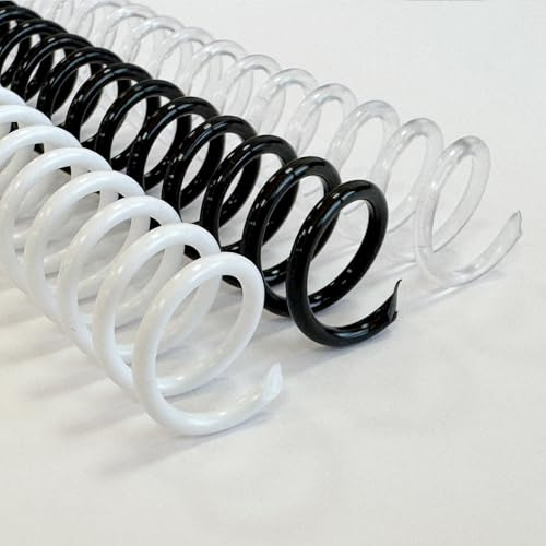 DHP - Spirale Plastica 5:1, 12 mm, A4, MiniPACK Assortito Scatola 25, Trasparente, Bianco e Nero