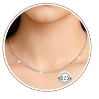 VEEDOFA 925 Sterling Silver Chains for Women Girls, Hypoallergenic Twisted Rope Necklace Chain, Lightweight Long Necklaces for Women, 2mm Thin Sterling Silver Chains for Pendent, Jewellery for Gifts
