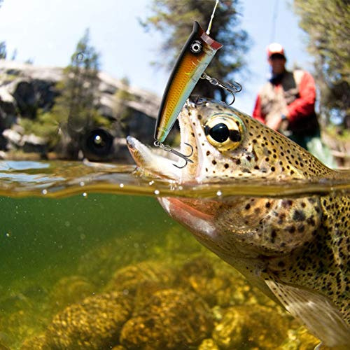 AKLOSIPY Konstgjord 7 Cm Plastfiske, Hårt Bete Flytande Popper Fish Like Fishing Locks Tillbehör för sötvattens- och Saltvattenfiske