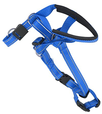 Rengue Hundhuvud Halsband Huvudgrimma Nosparti Justerbart Vadderat No Pull Training Tool med Nylon Andas Komfort Passform för små Medelstora Hundar (L)