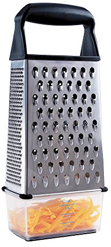 OXO Softworks Black Stainless Steel Box Grater with Measuring Container