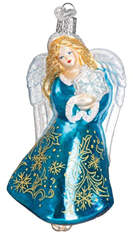 Old World Christmas Angel Collection Glass Blown Ornaments for Christmas Tree Glistening Snowflake