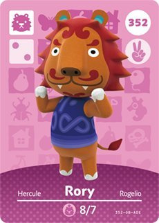 Rory - Nintendo Animal Crossing Happy Home Designer Series 4 Amiibo Card - 352