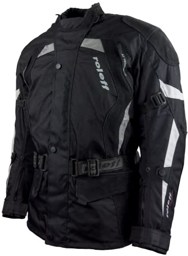 Roleff Racewear Motorradjacke Herren mit CE Protektoren & Nubukleder, schwarz, XL