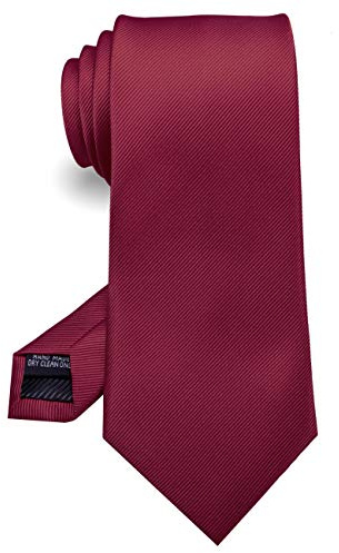RBOCOTT Silk Burgundy Tie Business Wedding Formal Necktie for Men (Burgundy)
