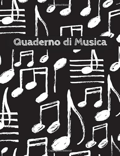 Quaderno di Musica: 12 Pentagrammi - Formato Grande -108 Pagine