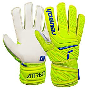 Reusch Attrakt Solid Junior Torwarthandschuhe|Für Kinder 5–16 Jahre|Stabiler Grip mit Solid Latex|Bequemer Sitz und Rundumbandage|Atmungsaktiv und robust|Für Training und Spiel