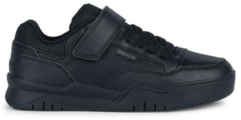 Geox J Perth Boy E Sneaker, Black, 33 EU
