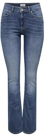 ONLY Flared fit Jeans ONLBLUSH Mid Waist Flared Fit Jeans Medium Blue Denim S 34 Medium Blue Denim