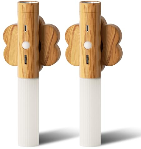 Rechargeable Wall Lights Indoor Motion Sensor Night Lights,3 in 1 Wireless Warm lights Portable Torch Lights Removable Magnetic Cordless Night Light for Bedroom Hallway Living Room Kitchen (2Pcs)