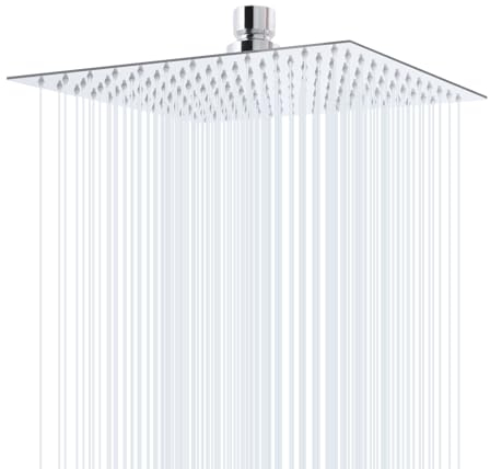 Jmlieben Soffione Doccia a Pioggia 8 Pollici Quadrato Spruzzino Doccia in 304 Acciaio Inossidabile con Ugelli Autopulenti Docce Fisse Anticalcare Alta Pressione Cromo(20 * 20CM)