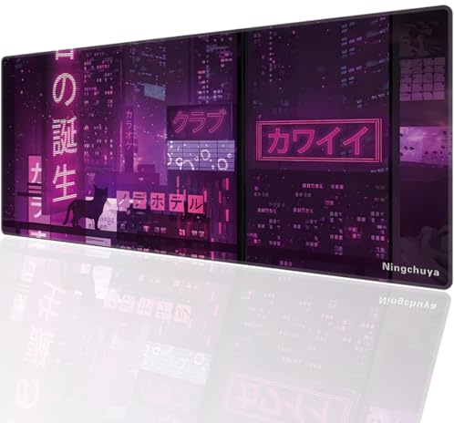 Ningchuya Tapis de Souris XL, Tapis de Souris de Jeu Étendu 700x300mm, Base en Caoutchouc Antidérapant avec Bords Cousus, Tapis pour Clavier d'Ordinateur pour Jeux, Bureau et Maison (70x30 BirthEU07)