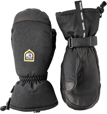 Hestra Unisex CZone Mountain Mitt, wasserdicht, winddicht, Leder, Alpin-Skifäustlinge für Damen und Herren, Schwarz, 10