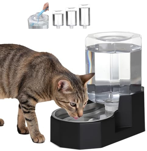 Sfozstra 5L Cat Gravity Water Bowl Dispenser: Stainless Steel Bowl