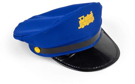 Bigjigs Toys Cappello da capo del treno – Accessorio per costume ferroviario per bambini piccoli e bambini, set di costumi, abiti da gioco di finzione e accessori, regali per