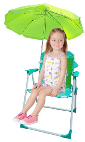 Genérico Sillas Playa Plegables - Sillas Playa Niños con Sombrilla - Ligera Portátil Muebles para Camping Piscina, Terraza O Jardín O Exterior, Idea De Regalo Al Aire Libre A Partir