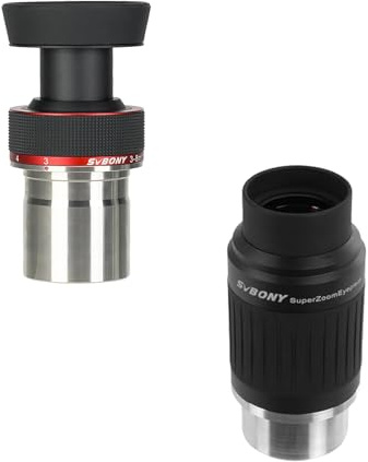 SVBONY Zoom Eyepiece Set, Achieve Zoom Range 3-20mm, SV215 Zoom Eyepiece, 1.25'' 3-8mm Eyepiece Bundle with SV230 Telescope Eyepiece, 8-20mm Zoom Eyepiece for Astronomy Planetary Visual