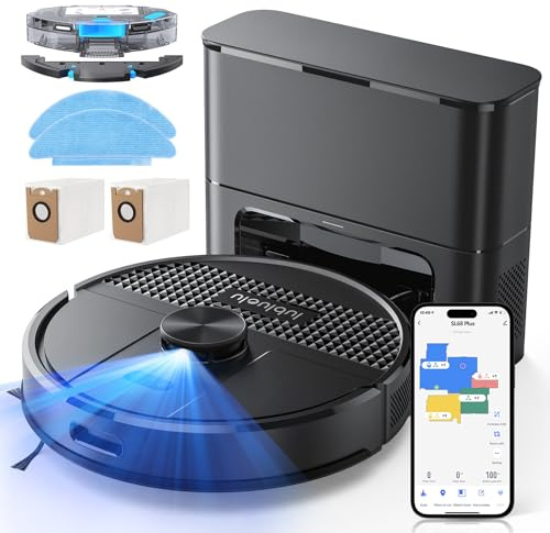 Lubluelu Robot Vacuum Cleaner with Mop, Upgraded 5500Pa Robotic Vacuums with Lidar Navigation, 5 Maps, Smart NO-GO Zones, WiFi/App/Alexa, 3 in 1 Robotic Vacuum for Pet Hair, Carpet (Black)