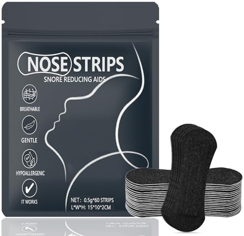 【60Pack】Nose Strips,Extra Strength Nasal Strips for Snoring, Anti Snoring Nose Strips for Breathing & Exercise Stop Snoring Aids for Adults Nose Breathing Strips,Reduce Snoring,Improved Sleep Quality