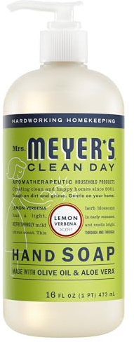 Mrs. Meyer's Clean Day Liquid Hand Soap, Lemon Verbena, 12.5 Ounce Bottle