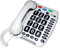 Geemarc Amplipower 40 - Amplified Corded Telephone with Tone and Volume control, Large Buttons and One-touch Memories - Hearing Aid Compatible - Specialized for Hearing Impaired - UK Version - White