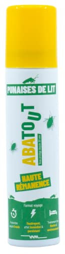 ABATOUT - Anti-Punaises de Lit - Format de poche - Spécial voyage - Sfficace sur acariens et gale - Traitement des matelas - 110 ml