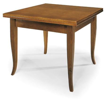 KONTE.DESIGN Tavolo SANTO SPIRITO Allungabile a Libro in legno nobilitato stile arte povera, finitua noce, 80 x 80/160 x 80 cm