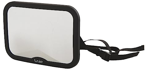 TINÉO - Baby Autospiegel 24 x 17 cm - Schwenkbarer Rücksitzspiegel 360° - Universeller Baby Spiegel Auto mit einstellbare gurte