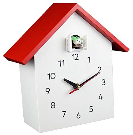 perfk Cuckoo Clock Mini Orologio a cucù, Orologio a cucù Moderno, Orologio della Foresta - Rosso
