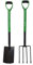 Easy Shopping® Set of Spade & Fork, Garden Rake, Prong Rake, Dutch Hoe, Digging Hoe Head with Handel and 3.5M Window Cleaner (Spade & Fork Set)