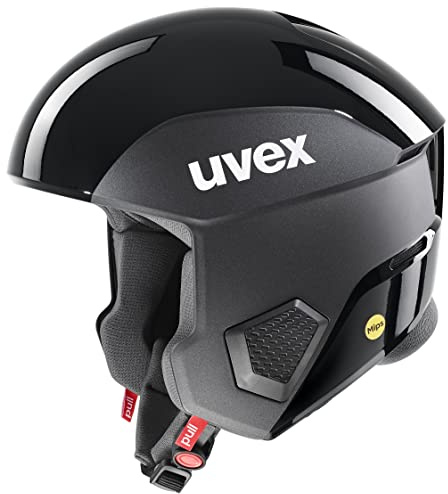 uvex invictus MIPS - skidhjälm för dam och herr - MIPS-system - akutkuddar för kinder - black - anthracite matt - 58-59 cm