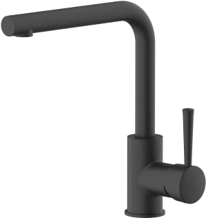 Lenz Küchenarmatur OLINA in Schwarz matt – mit hochwertiger Markenmischdüse und Markenkartusche – Anti-Fingerabdruck Oberfläche – 46031151