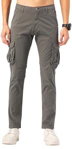 TONY BACKER Pantaloni Casual Uomo Pantaloni Cargo Uomo Pantalone Vintege G6551 (IT, Misura del girovita, 52, Regular, Regular, Grigio)