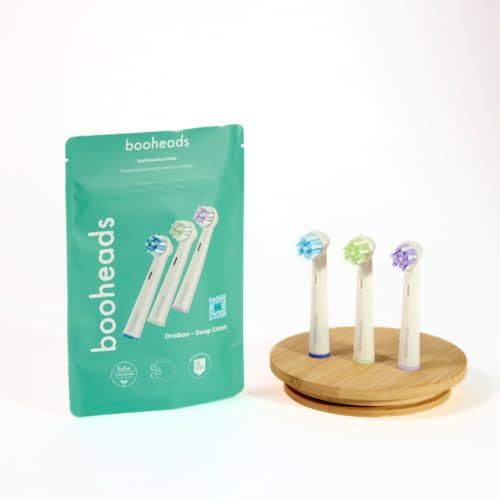 booheads Oraboo - Electric Toothbrush Heads - Sustainable BPA-Free Electric Toothbrush Heads Compatible with OralB* (PLA, 3PK)