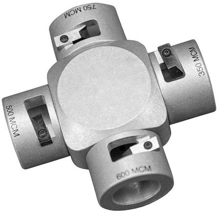 Pelacables Grande, Pelado de Cables Eficiente, Diseño de 4 Cabezales 350 500 600 750 MCM Removedor de Aislamiento de Cables, Herramienta Pelacables de Aluminio 4 en 1