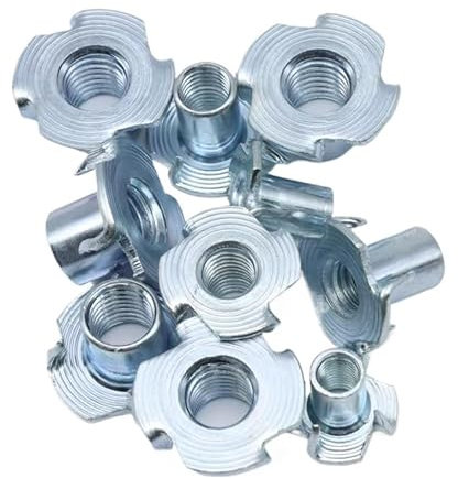 Dado a quattro griffe in acciaio al carbonio zincato da 100 pezzi-1000 pezzi M4/M5/M6/M8/M10/M12T-dado cieco con inserto a T, ferramenta for mobili(M10*12(200PCS))