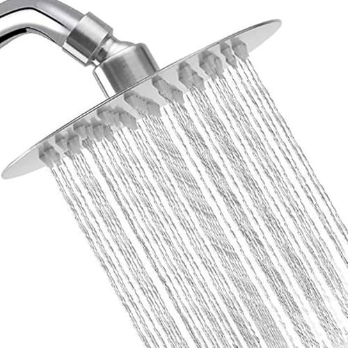Soffione doccia a pioggia, 8 pollici, soffione doccia a pioggia, in acciaio inox, soffione a pioggia, soffione doccia a pioggia regolabile a 360°, soffione doccia a pioggia con ugelli autopulenti