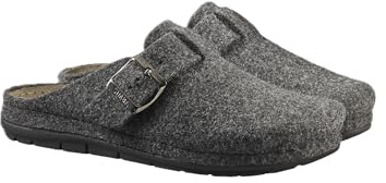 Simba STORMUR Women’s Slipper, with Gel Massage Footbed, For Indoor/Outdoor Comfort, Felted Clog Style - Grey - Size 5