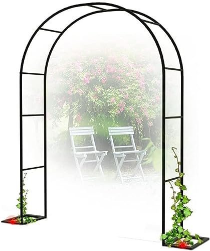 Arco de jardín Grande, Extra Ancho (300/350 cm), Arco de Rosas para Rosas, Plantas trepadoras, Soporte para Bodas, pérgola Extra Alta, Enrejado para vides, Color Negro, 200 x 230 cm.