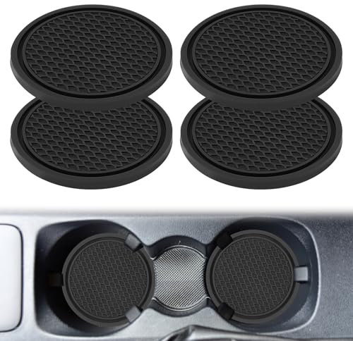 4 Pcs Car Coasters, Anti-Slip Shockproof Car Cup Holder Insert, 2.75 inch Universal Car Cup Coaster Washable for Auto Interior Accessories