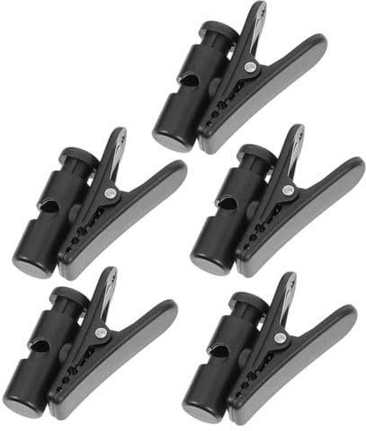 DOITOOL 5 Piezas Clips de Cable para Auriculares de Sujetadores de Micrófono Clips Negros para Ropa Fijación para Ejercicio y Actividades al Aire